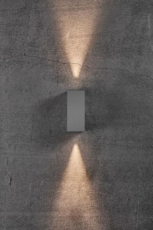 Nordlux Asbol Kubi Innen- und Außenwandleuchte eckig in grau inkl. warmweißer LED